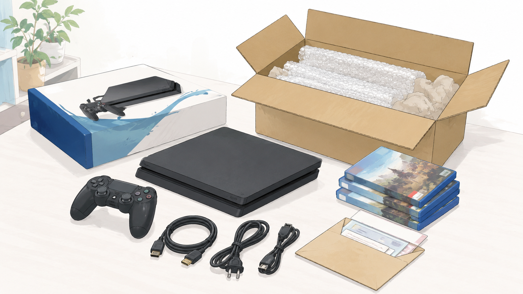 ゲーム機を宅配買取に出す前の準備物
